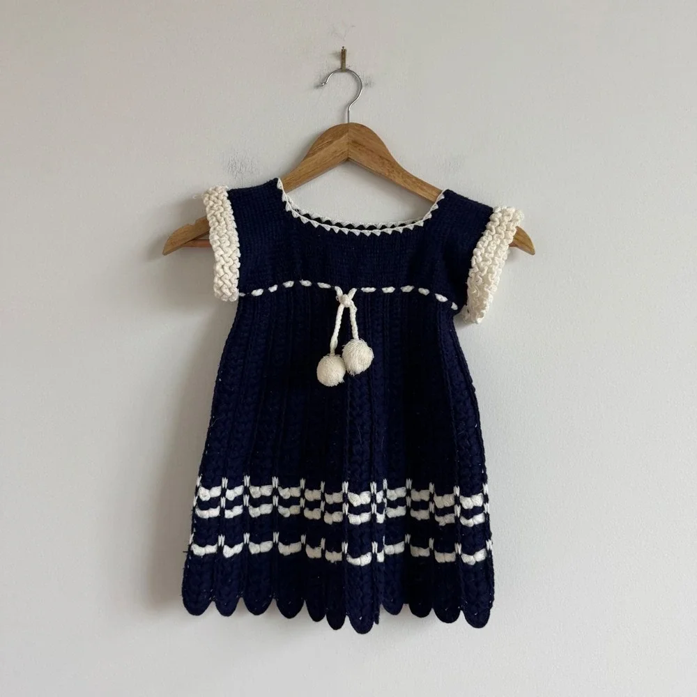 Vintage Handmade Crochet‎ Knit Dress